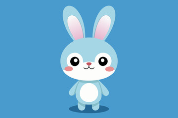 Cute Bunny character, Adorable Rabbit, Friendly vector illustration