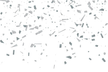Silver glitter confetti on a white background. Illustration of a drop of shiny particles. Decorative element. Luxury background for your design, cards, invitations, gift, vip.