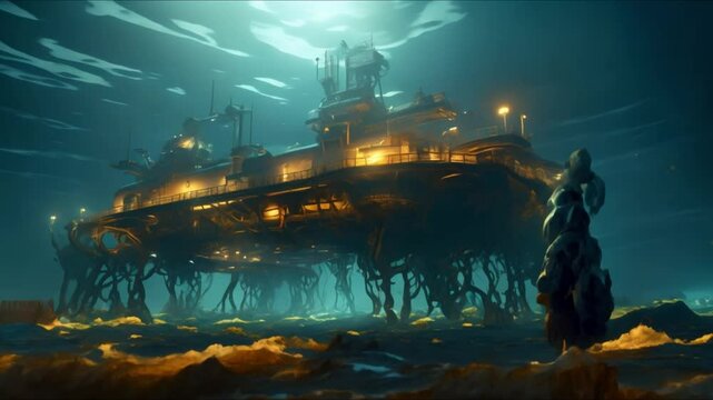 Advancements in subsea processing technology enhance oil recovery while minimizing environmental impact. Concept Subsea Processing Technology, Oil Recovery, Environmental Impact, Advancements