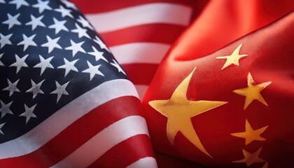 US-China Relations Symbolized by National Flags
