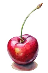Cherry isolated. Cherry on white. Cherries. With clipping path.