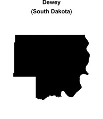 Dewey County (South Dakota) blank outline map