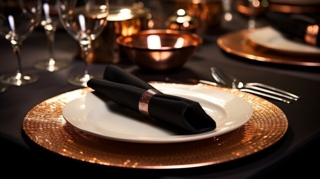 Elegant wedding menu invite card mockup in luxurious restaurant fine dining setting