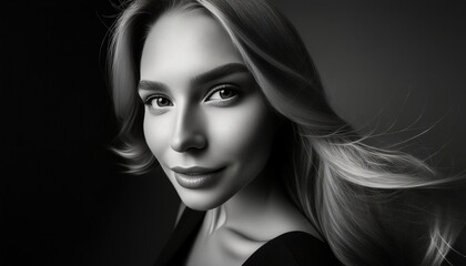 Fototapeta premium Elegant Black and White Portrait Photography