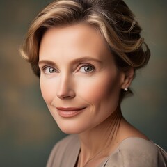 Fototapeta premium Elegant Mature Woman Posing for Portrait