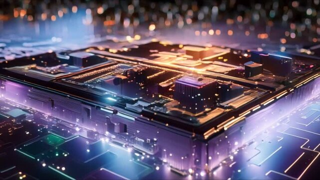 Cuttingedge tech platform integrating 3D quantum processing neural networks and big data. Concept Quantum Computing, Artificial Intelligence, Big Data, Technology, Innovation