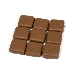 Chocolate Covered English Toffee on White Background