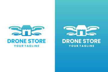 Drone Shop Logo, Store Logo Design Vector Template