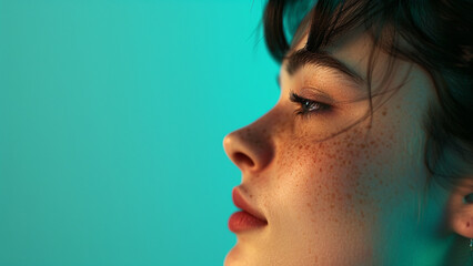 Fototapeta premium realistic high-resolution photo of woman, with detailed background