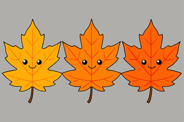 Maple Leaf Vector Illustration | Cartoon, Clipart, Line Art Design. Maple leaf vector illustration: cartoon, clipart, and line art design for digital prints