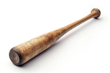 Classic Wooden Baseball Bat Isolated on Solid Background