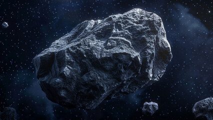 Obraz premium realistic high-resolution photo of asteroid, with detailed background