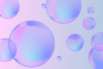 Modern realistic water bubbles, great design for any purposes. Vector illustration background. Abstract background. Banner, flyer. Creative design. Vector template.