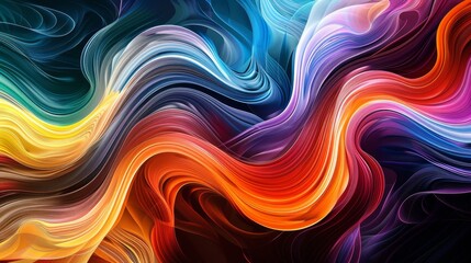 Obraz premium Vibrant Color Waves Abstract Background