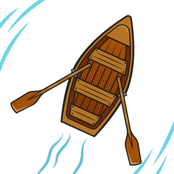 recommend clip art: wooden boat with oars pop art retro PNG illustration. Comic book style imitation.