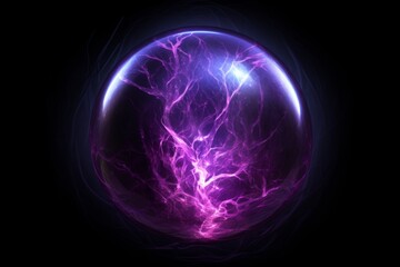 Obraz premium Mystical Purple Energy Sphere on Black Background