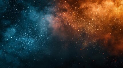 Fototapeta premium blue teal orange black , template empty space color gradient rough abstract background , grainy noise grungy texture shine bright light and glow