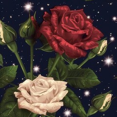 Flowers Floral Rose Romantic Illustration
