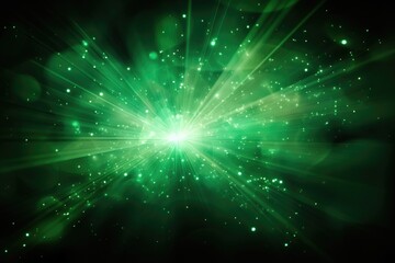 Fototapeta premium Vibrant Green Light Explosion Abstract Background