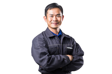 Asian men mechanic on transparent background png cutouts. Images for graphic designers. Image for flyers. Topics related to mechanic. Mechanic world. Job offer. Recruitment. Asia. Asian. China. Japan.
