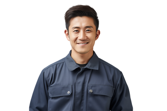 Asian men mechanic on transparent background png cutouts. Images for graphic designers. Image for flyers. Topics related to mechanic. Mechanic world. Job offer. Recruitment. Asia. Asian. China. Japan.