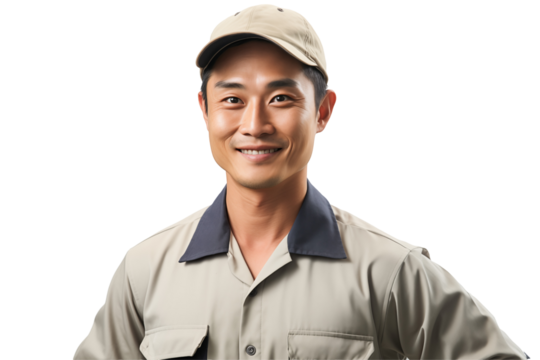 Asian men mechanic on transparent background png cutouts. Images for graphic designers. Image for flyers. Topics related to mechanic. Mechanic world. Job offer. Recruitment. Asia. Asian. China. Japan.
