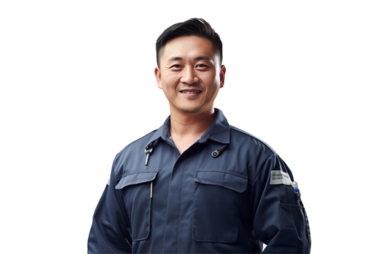 Asian men mechanic on transparent background png cutouts. Images for graphic designers. Image for flyers. Topics related to mechanic. Mechanic world. Job offer. Recruitment. Asia. Asian. China. Japan.