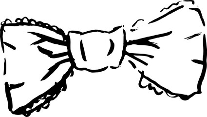 hand drawn bow with frill