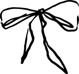 Hand drawn bow and ribbon