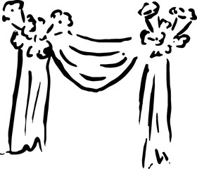 hand drawn banner with flowers