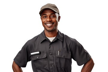 Afro american men mechanic on transparent background png cutouts. Images for graphic designers. Image for flyers. Topics related to mechanic. Mechanic world. Job offer. Recruitment. Africa. Afro.