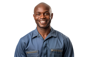 Afro american men mechanic on transparent background png cutouts. Images for graphic designers. Image for flyers. Topics related to mechanic. Mechanic world. Job offer. Recruitment. Africa. Afro.