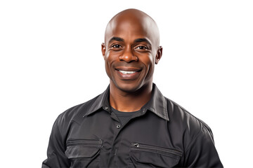 Obraz premium Afro american men mechanic on transparent background png cutouts. Images for graphic designers. Image for flyers. Topics related to mechanic. Mechanic world. Job offer. Recruitment. Africa. Afro.