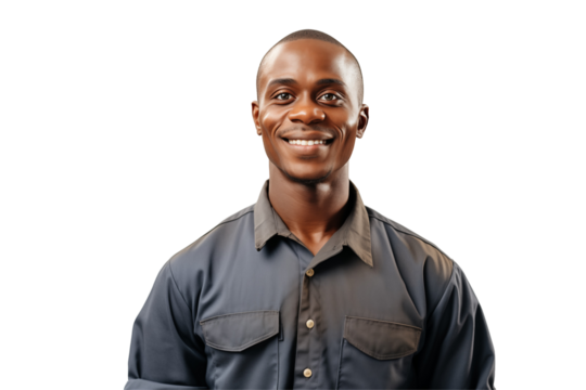 Afro american men mechanic on transparent background png cutouts. Images for graphic designers. Image for flyers. Topics related to mechanic. Mechanic world. Job offer. Recruitment. Africa. Afro.
