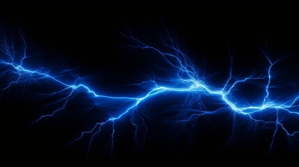 Electric blue lightning in a dark setting, 3d rendered image for impactful visuals