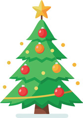 Fototapeta premium Christmas tree with lights and ornaments