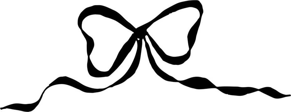Hand drawn bow illustration doodle