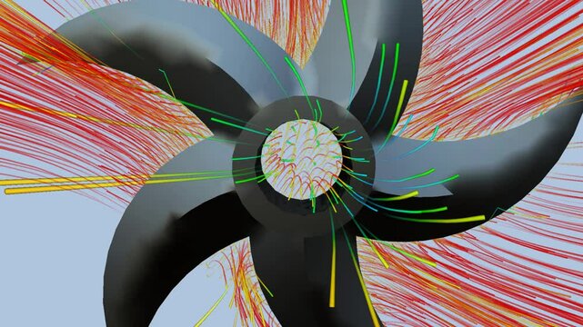 CFD simulation Computational fluid dynamics - Propeller airflow simulation
