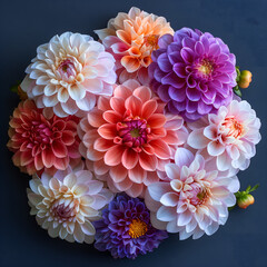 Mixed flowers bouquet isolated on a transparent background
