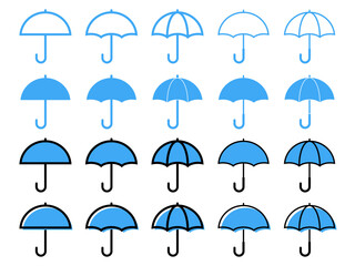 シンプル傘マークフルセット：青