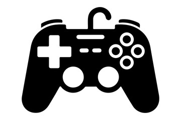 Obraz premium elegant black silhouette style joystick logo template vector illustration art isolated on transparent background - Generative AI 