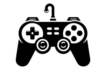 black silhouette style joystick logo vector illustration art with white background - Generative AI

