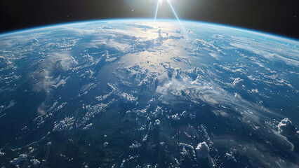 realistic high-resolution photo of low Earth orbit, with detailed background