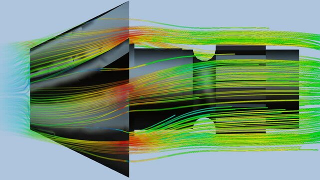 CFD simulation Computational fluid dynamics - Drill airflow simulation