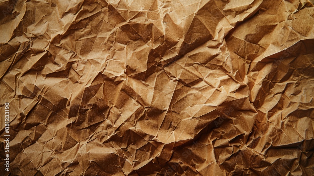 Sticker crimpled brown paper backdrop vignette