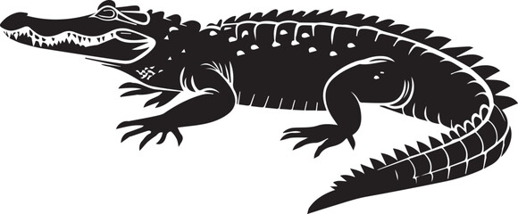 crocodile in a black