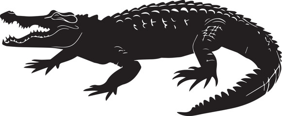 crocodile in a black