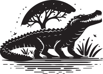 crocodile with a background