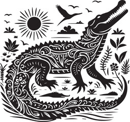 crocodile with a background