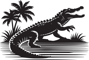 crocodile with a background